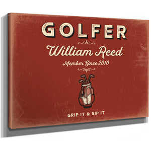 Personalized Golfer Sign, Grip It & Sip It, Brick & Black, image 8