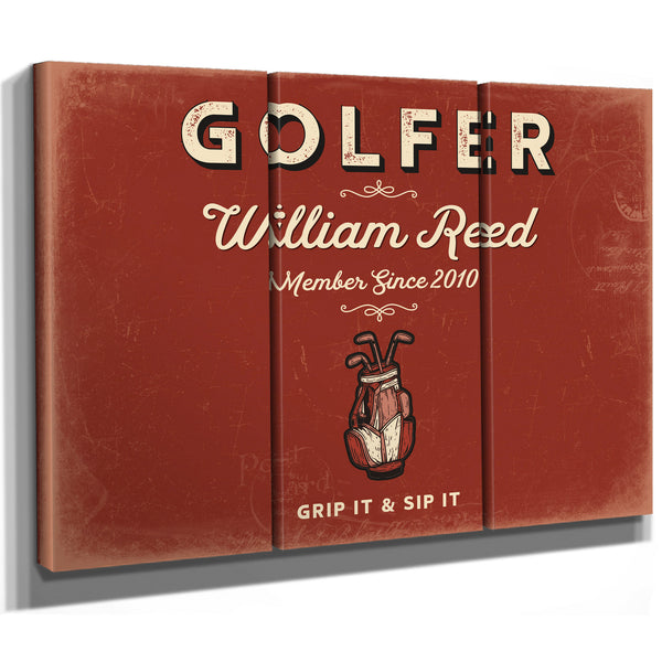 Personalized Golfer Sign, Grip It & Sip It, Brick & Black, image 14