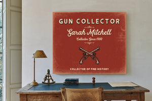 Personalized Gun Collector Sign, Collector of Fine History, Brick & Black, image 2