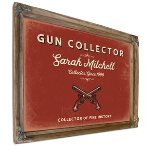 Personalized Gun Collector Sign, Collector of Fine History, Brick & Black, image 6
