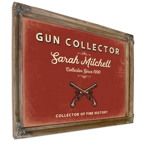 Personalized Gun Collector Sign, Collector of Fine History, Brick & Black, image 6