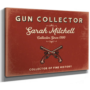 Personalized Gun Collector Sign, Collector of Fine History, Brick & Black, image 8