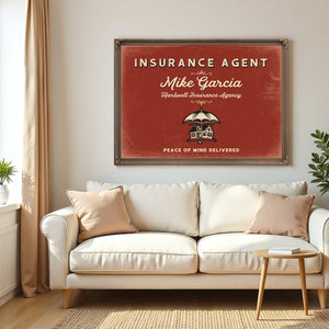 Personalized Insurance Agent Sign, Peace of Mind Delivered, Brick & Black, image 5