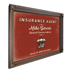 Personalized Insurance Agent Sign, Peace of Mind Delivered, Brick & Black, image 7