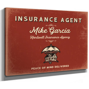 Personalized Insurance Agent Sign, Peace of Mind Delivered, Brick & Black, image 8