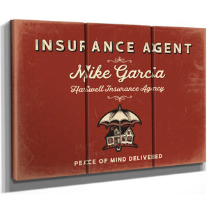 Personalized Insurance Agent Sign, Peace of Mind Delivered, Brick & Black, image 14