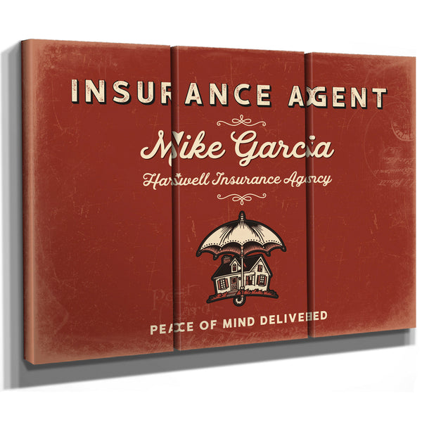 Personalized Insurance Agent Sign, Peace of Mind Delivered, Brick & Black, image 14