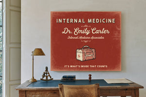 Personalized Internal Medicine Sign, It's What's Inside That Counts, Brick & Black, image 2