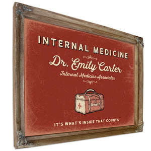 Personalized Internal Medicine Sign, It's What's Inside That Counts, Brick & Black, image 6