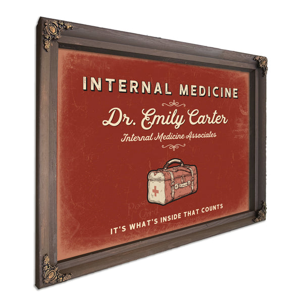 Personalized Internal Medicine Sign, It's What's Inside That Counts, Brick & Black, image 7