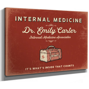 Personalized Internal Medicine Sign, It's What's Inside That Counts, Brick & Black, image 8