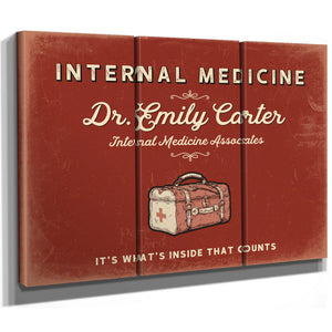 Personalized Internal Medicine Sign, It's What's Inside That Counts, Brick & Black, image 14