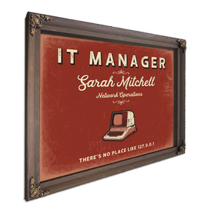 Personalized IT Manager Sign, There's No Place Like 127.0.0.1, Brick & Black, image 7