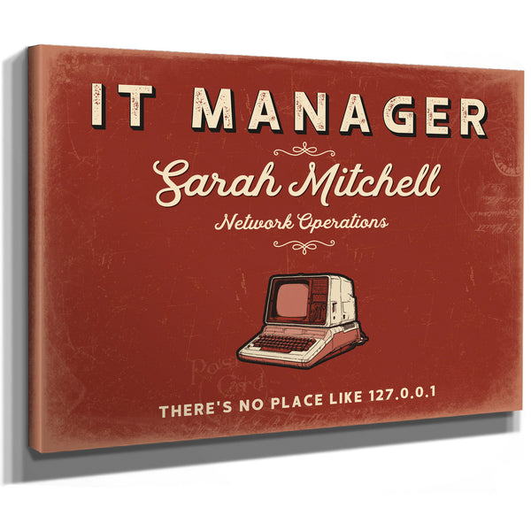 Personalized IT Manager Sign, There's No Place Like 127.0.0.1, Brick & Black, image 8