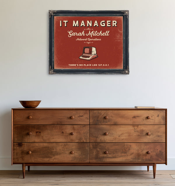 Personalized IT Manager Sign, There's No Place Like 127.0.0.1, Brick & Black, image 19