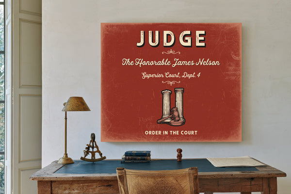 Personalized Judge Sign, Order in the Court, Brick & Black, image 2