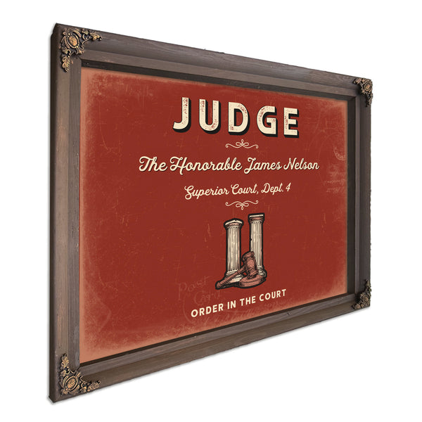 Personalized Judge Sign, Order in the Court, Brick & Black, image 7