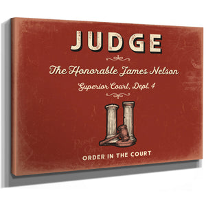 Personalized Judge Sign, Order in the Court, Brick & Black, image 8