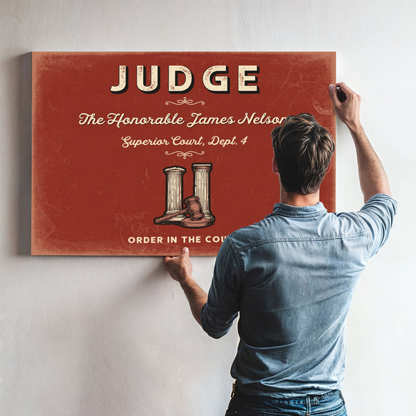 Personalized Judge Sign, Order in the Court, Brick & Black, image 9