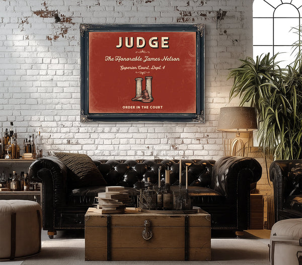 Personalized Judge Sign, Order in the Court, Brick & Black, image 18