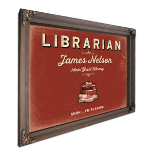 Personalized Librarian Sign, Shhh... I'm Reading, Brick & Black, image 7
