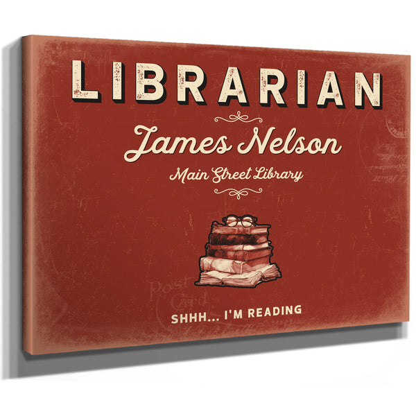 Personalized Librarian Sign, Shhh... I'm Reading, Brick & Black, image 8
