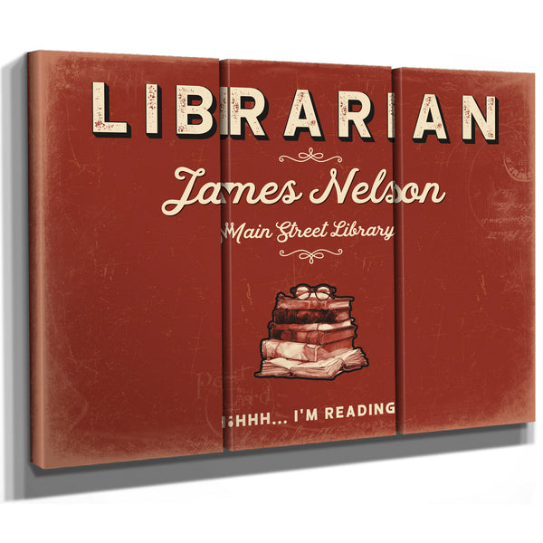 Personalized Librarian Sign, Shhh... I'm Reading, Brick & Black, image 14