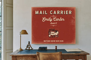 Personalized Mail Carrier Sign, Neither Snow Nor Rain, Brick & Black, image 2