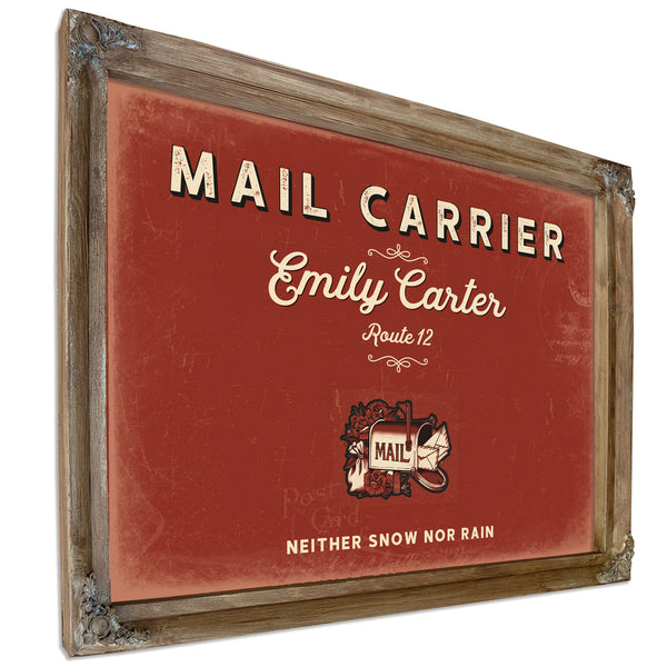 Personalized Mail Carrier Sign, Neither Snow Nor Rain, Brick & Black, image 6