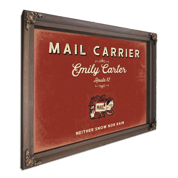 Personalized Mail Carrier Sign, Neither Snow Nor Rain, Brick & Black, image 7
