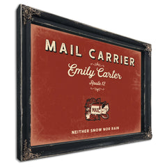 Personalized Mail Carrier Sign, Neither Snow Nor Rain, Brick & Black, image 1