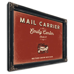 Personalized Mail Carrier Sign, Neither Snow Nor Rain, Brick & Black, image 1