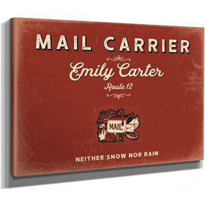 Personalized Mail Carrier Sign, Neither Snow Nor Rain, Brick & Black, image 8