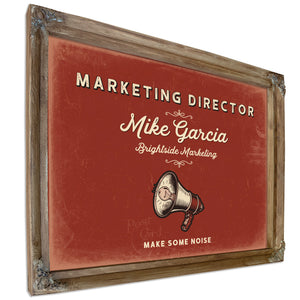 Personalized Marketing Director Sign, Make Some Noise, Brick & Black, image 6