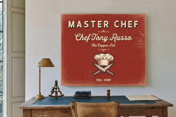 Personalized Master Chef Sign, Yes, Chef, Brick & Black, image 2