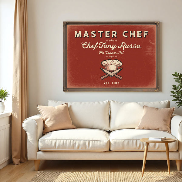 Personalized Master Chef Sign, Yes, Chef, Brick & Black, image 5