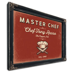 Personalized Master Chef Sign, Yes, Chef, Brick & Black, image 1