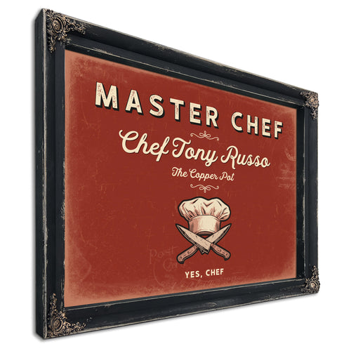 Personalized Master Chef Sign, Yes, Chef, Brick & Black, image 1