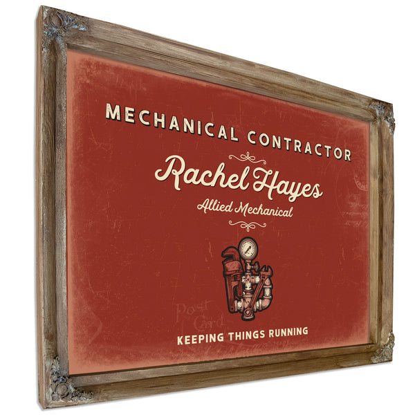 Personalized Mechanical Contractor Sign, Keeping Things Running, Brick & Black, image 6
