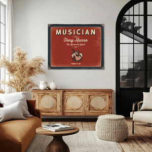 Personalized Musician Sign, Turn It Up, Brick & Black, image 4