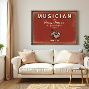 Personalized Musician Sign, Turn It Up, Brick & Black, image 5