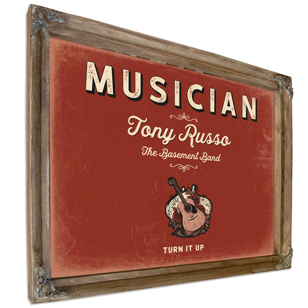 Personalized Musician Sign, Turn It Up, Brick & Black, image 6