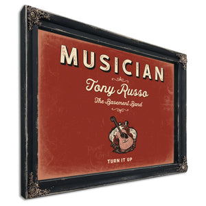 Personalized Musician Sign, Turn It Up, Brick & Black, image 1