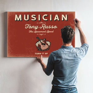 Personalized Musician Sign, Turn It Up, Brick & Black, image 9