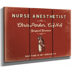 Personalized Nurse Anesthetist Sign, Nap Time Is My Specialty, Brick & Black, image 14