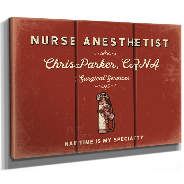 Personalized Nurse Anesthetist Sign, Nap Time Is My Specialty, Brick & Black, image 14