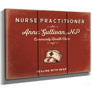 Personalized Nurse Practitioner Sign, Healing With Heart, Brick & Black, image 14