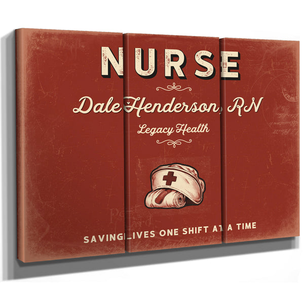 Personalized Nurse Sign, Saving Lives One Shift at a Time, Brick & Black, image 14
