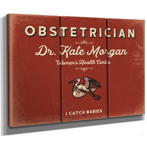 Personalized Obstetrician Sign, I Catch Babies, Brick & Black, image 14