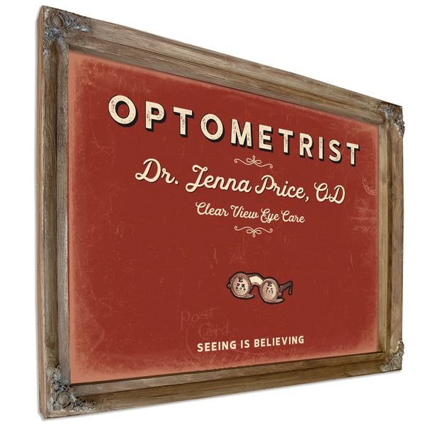 Personalized Optometrist Sign, Seeing Is Believing, Brick & Black, image 6